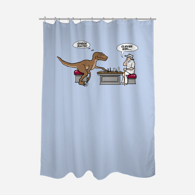 Checkmate-none polyester shower curtain-kimgromoll