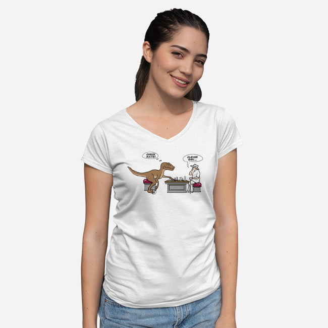 Checkmate-womens v-neck tee-kimgromoll