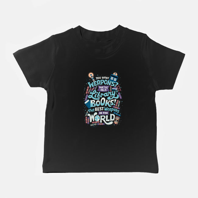 Books are the Best Weapons-baby basic tee-risarodil