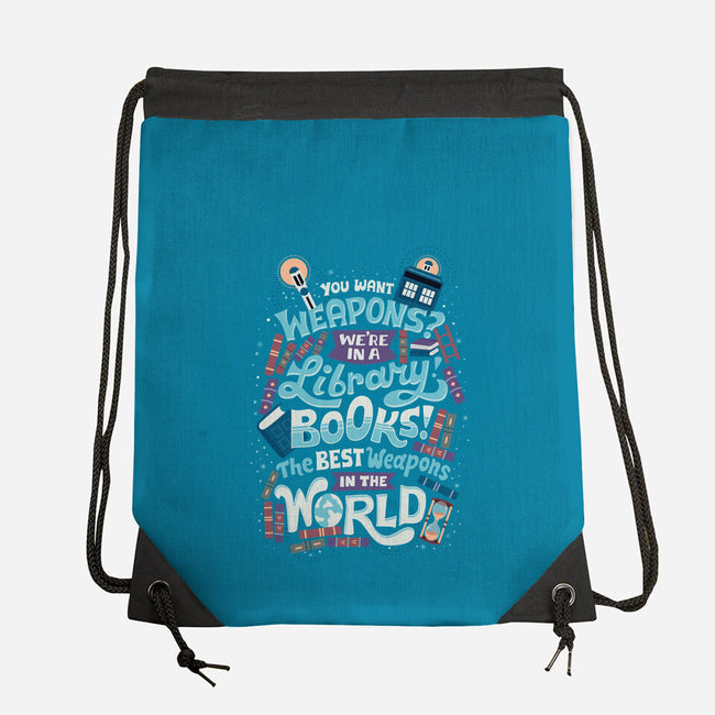 Books are the Best Weapons-none drawstring bag-risarodil