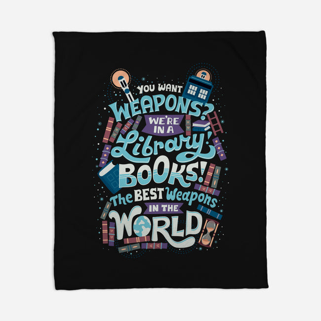 Books are the Best Weapons-none fleece blanket-risarodil