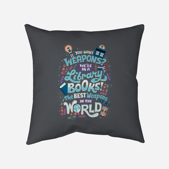 Books are the Best Weapons-none removable cover w insert throw pillow-risarodil