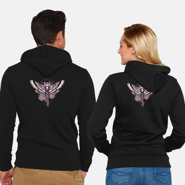 Death Moth-unisex zip-up sweatshirt-xMorfina