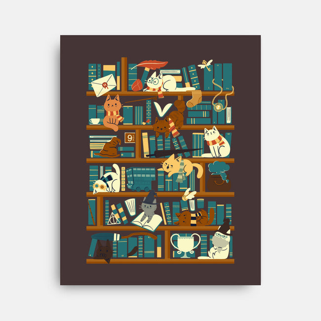 Library Magic School-none stretched canvas-TaylorRoss1