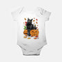 Cat Leaves and Pumpkins-baby basic onesie-DrMonekers