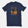 Cat Leaves and Pumpkins-youth basic tee-DrMonekers