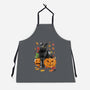 Cat Leaves and Pumpkins-unisex kitchen apron-DrMonekers