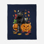 Cat Leaves and Pumpkins-none fleece blanket-DrMonekers