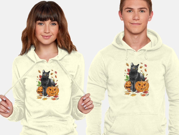 Cat Leaves and Pumpkins