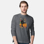 Cat Leaves and Pumpkins-mens long sleeved tee-DrMonekers
