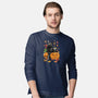 Cat Leaves and Pumpkins-mens long sleeved tee-DrMonekers
