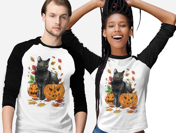 Cat Leaves and Pumpkins