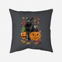 Cat Leaves and Pumpkins-none removable cover w insert throw pillow-DrMonekers