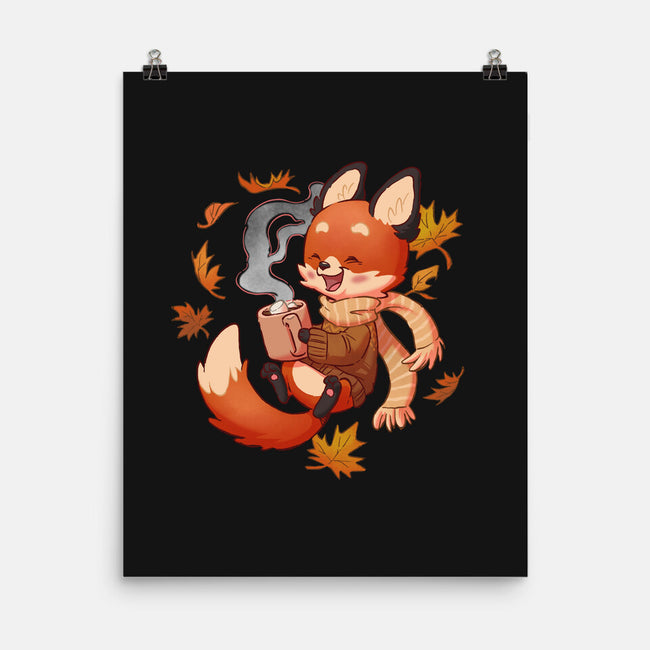 Cozy Fox Fall-none matte poster-DoOomcat