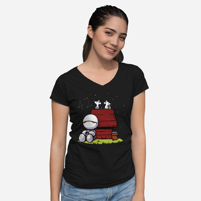 Marvin Peanuts-womens v-neck tee-BlancaVidal