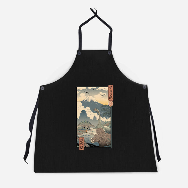Jurassic Ukiyo-e 2-unisex kitchen apron-vp021