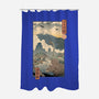 Jurassic Ukiyo-e 2-none polyester shower curtain-vp021