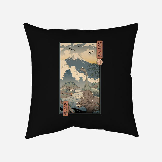 Jurassic Ukiyo-e 2-none removable cover w insert throw pillow-vp021