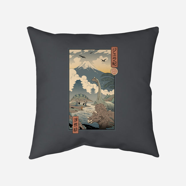 Jurassic Ukiyo-e 2-none removable cover w insert throw pillow-vp021