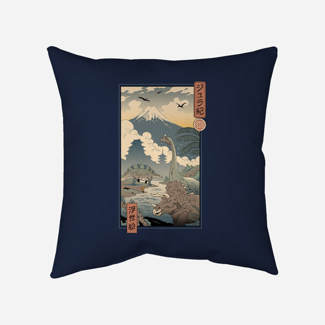 Jurassic Ukiyo-e 2-none removable cover w insert throw pillow-vp021