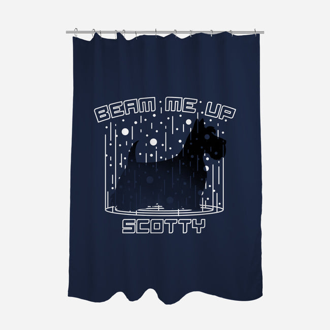 Beam Me Up-none polyester shower curtain-CoD Designs