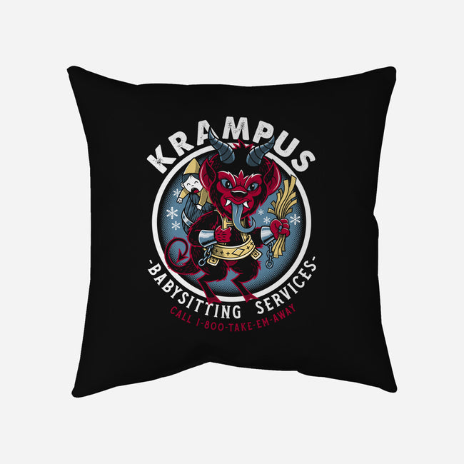 Krampus Babysitting Services-none removable cover throw pillow-Nemons