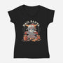 Hail Santa Claus-womens v-neck tee-eduely