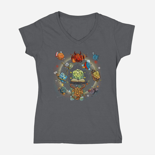 Black Hole Dice-womens v-neck tee-Vallina84