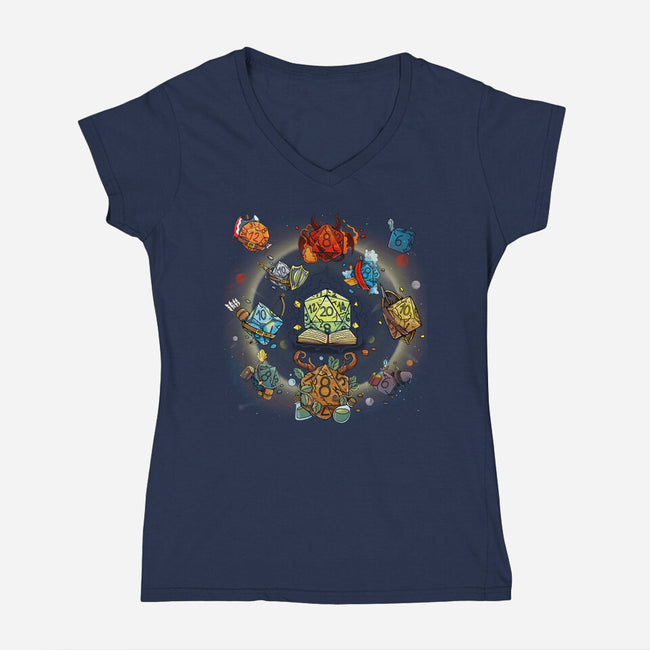 Black Hole Dice-womens v-neck tee-Vallina84