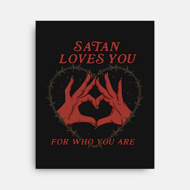 Satan Loves You-none stretched canvas-Thiago Correa