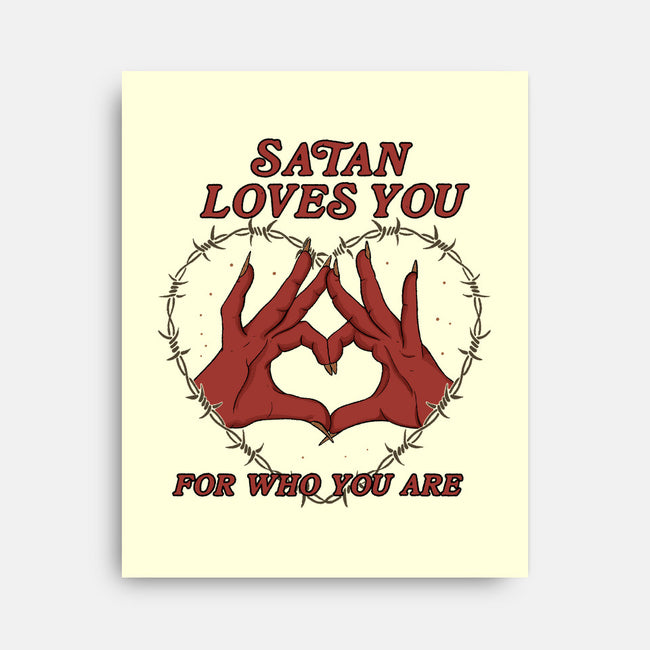 Satan Loves You-none stretched canvas-Thiago Correa