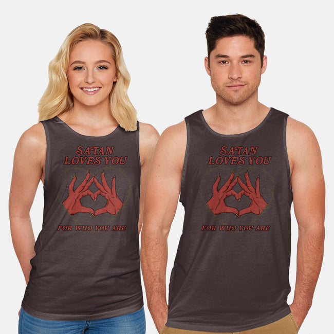 Satan Loves You-unisex basic tank-Thiago Correa