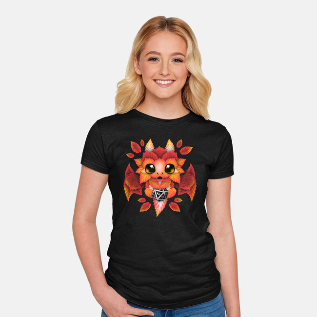 Dragon Of Leaves-womens fitted tee-NemiMakeit