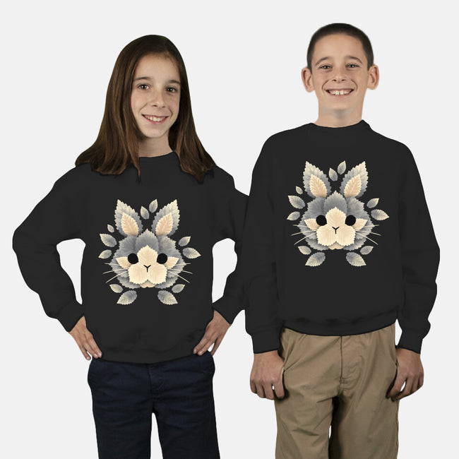 Bunny Of Leaves-youth crew neck sweatshirt-NemiMakeit