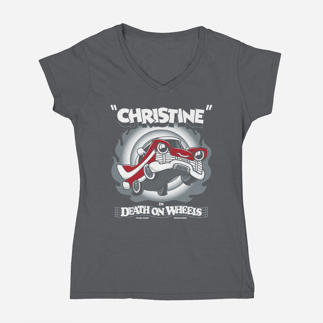 Death On Wheels-womens v-neck tee-Nemons