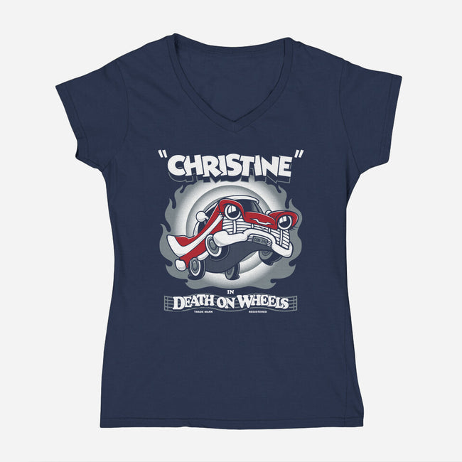 Death On Wheels-womens v-neck tee-Nemons