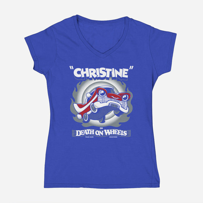 Death On Wheels-womens v-neck tee-Nemons