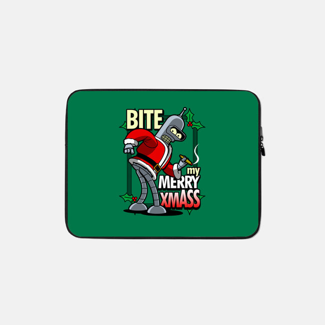 Bite my Merry XmASS-none zippered laptop sleeve-Boggs Nicolas