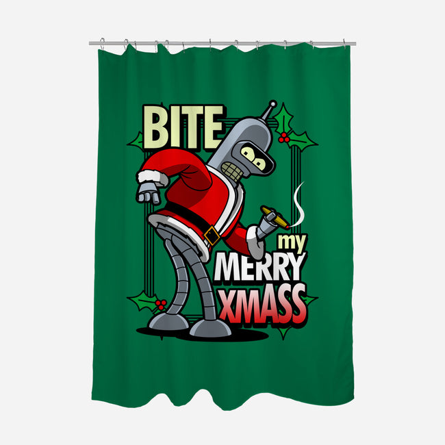 Bite my Merry XmASS-none polyester shower curtain-Boggs Nicolas