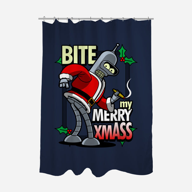 Bite my Merry XmASS-none polyester shower curtain-Boggs Nicolas