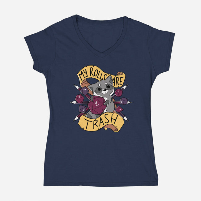 RPG Raccoon-womens v-neck tee-TaylorRoss1