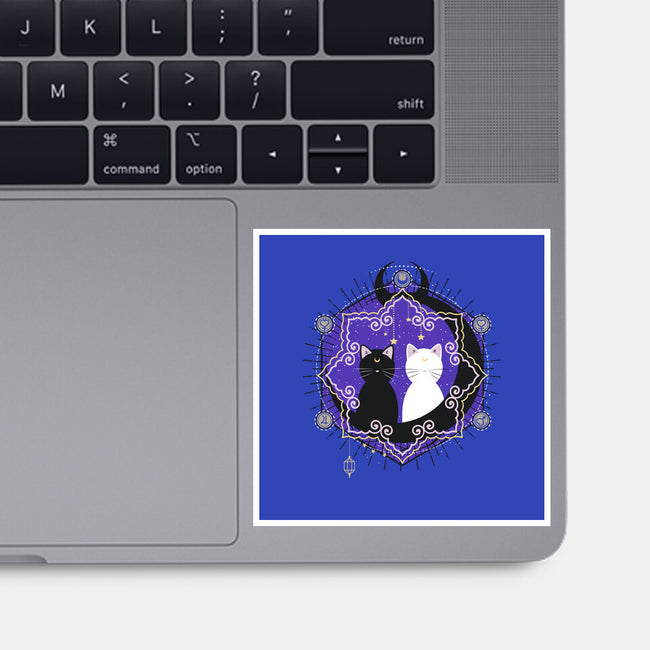 Crescent Moon Cats-none glossy sticker-Liewrite