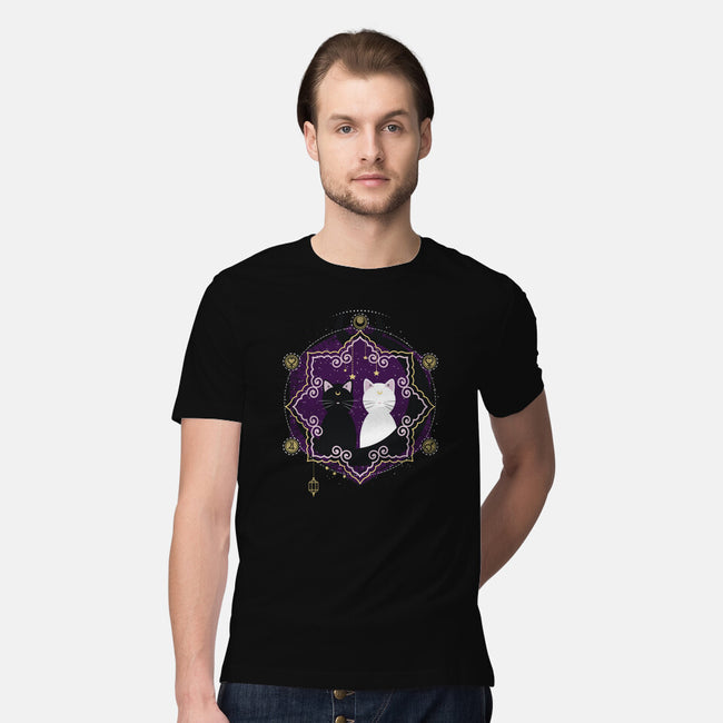Crescent Moon Cats-mens premium tee-Liewrite