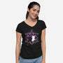 Crescent Moon Cats-womens v-neck tee-Liewrite