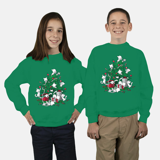 Cat Tree-youth crew neck sweatshirt-DoOomcat