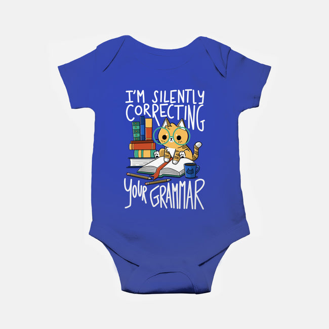 Grammar Cat-baby basic onesie-TaylorRoss1