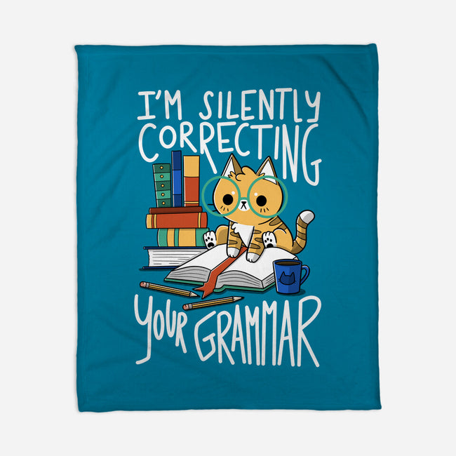 Grammar Cat-none fleece blanket-TaylorRoss1