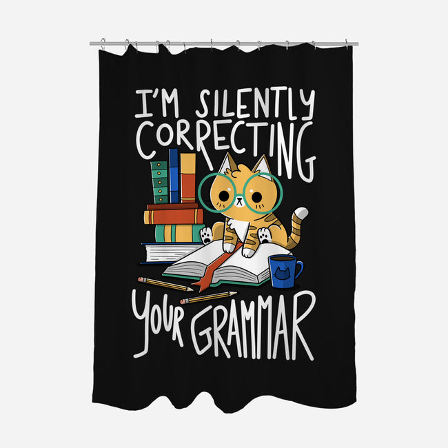 Grammar Cat-none polyester shower curtain-TaylorRoss1