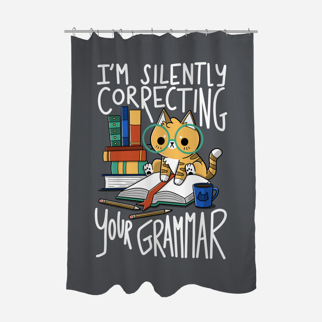 Grammar Cat-none polyester shower curtain-TaylorRoss1