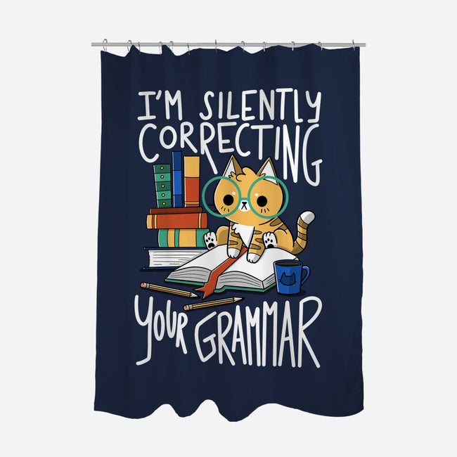 Grammar Cat-none polyester shower curtain-TaylorRoss1